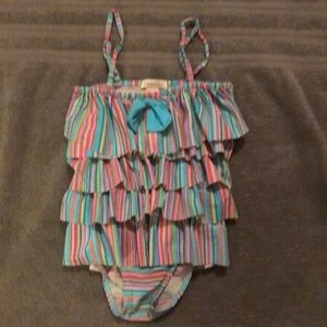 Stripped  one piece swimsuit